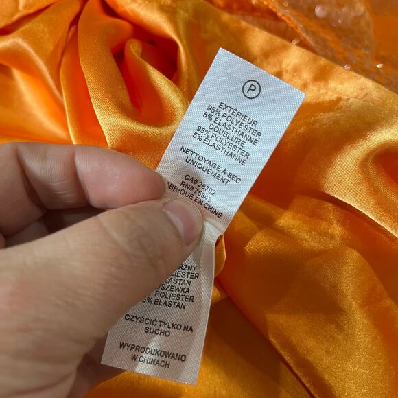 Caroline Constas Orange Sequin Midi Halter Dress Size M - Picture 5 of 9